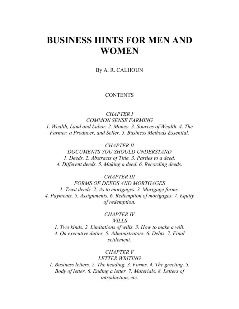 Business Hints for Men and Women PDF Download – Unknown Author