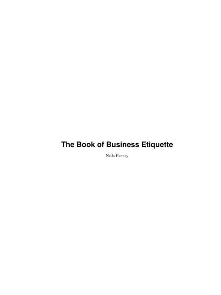 The Book of Business Etiquette PDF Download – Unknown Author