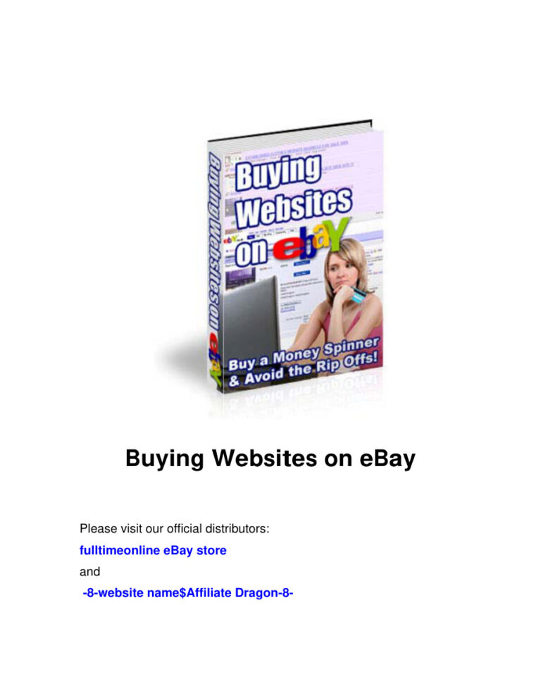 Buying Websites on eBay PDF Download – Unknown Author