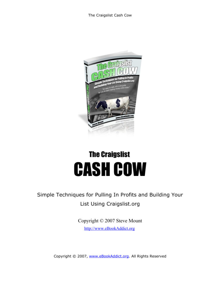 The Craigslist Cash Cow PDF Download – Unknown Author