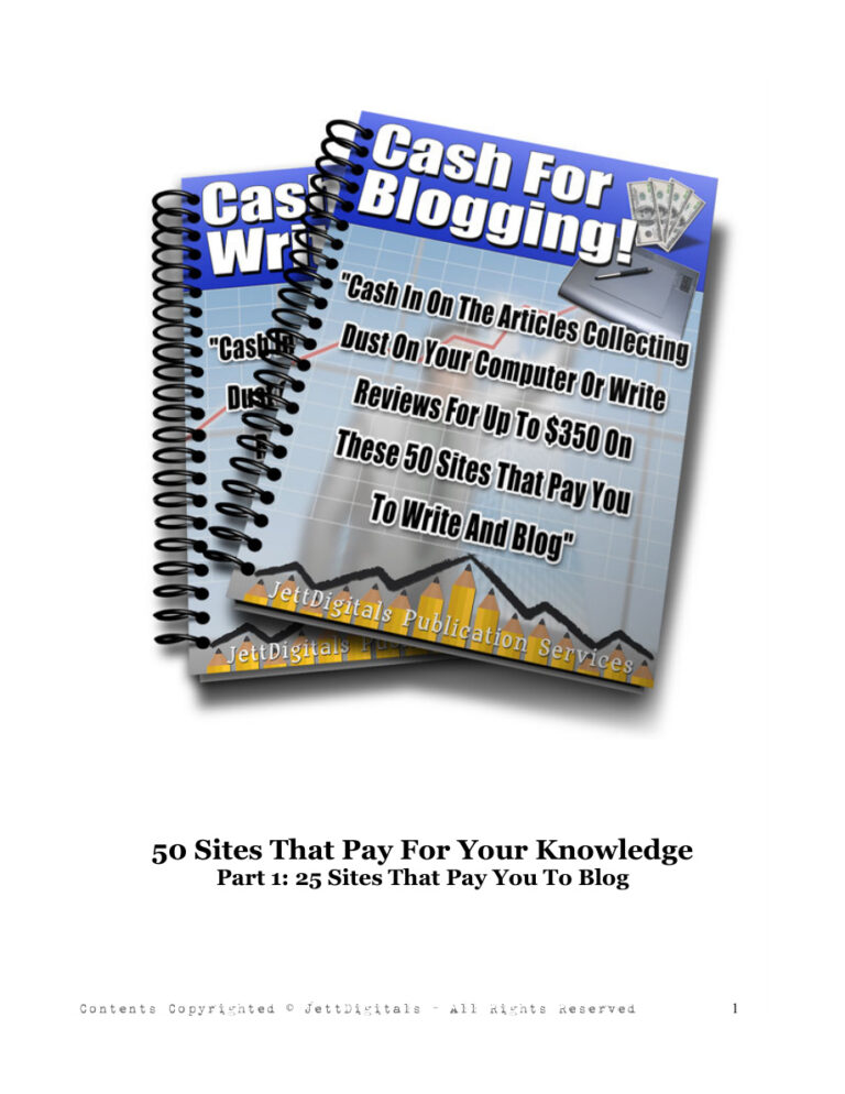 Cash for Blogging PDF Download – Unknown Author