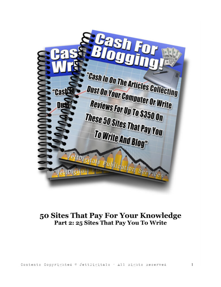 Cash for Blogging: Part 2 PDF Download – Unknown Author