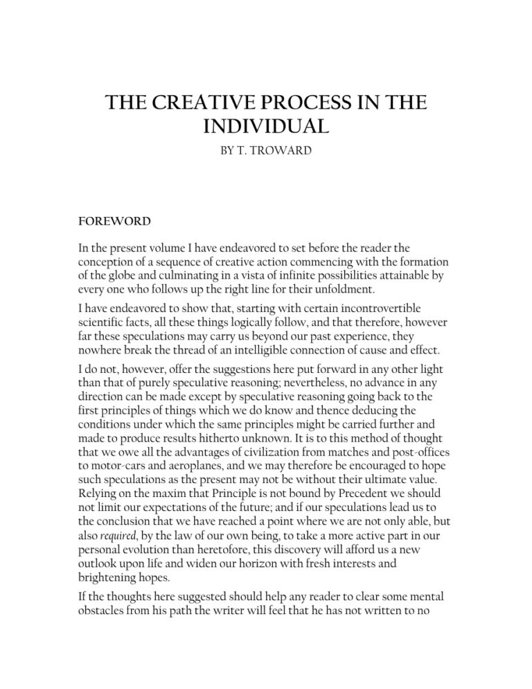 The Creative Process in the Individual PDF Download – Thomas Troward