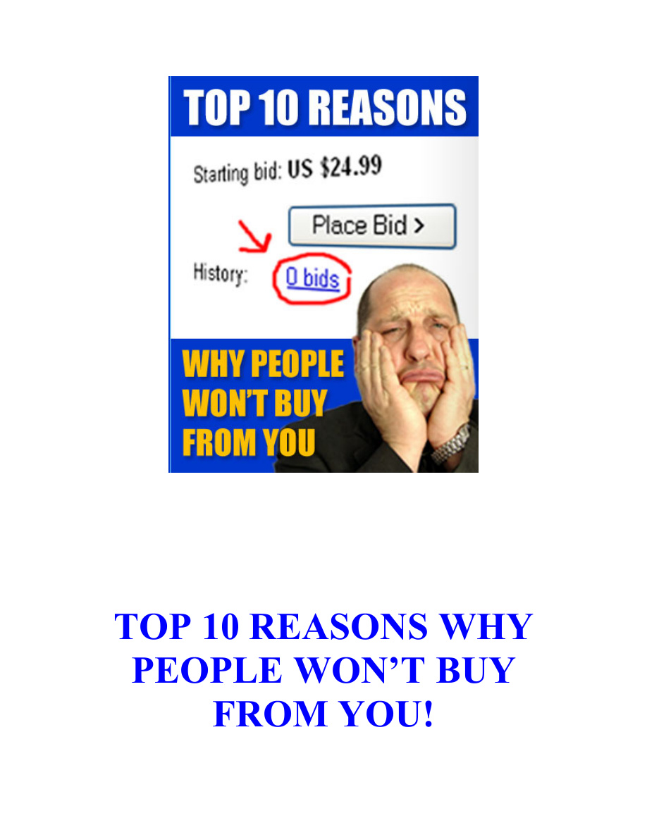 Top 10 Reasons Why People Won't Buy From You PDF Download