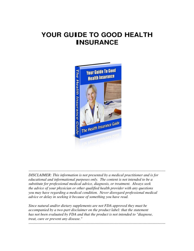 A Guide to Health Insurance PDF Download – Unknown Author