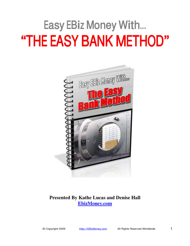 The Easy Bank Method PDF Download – Unknown Author