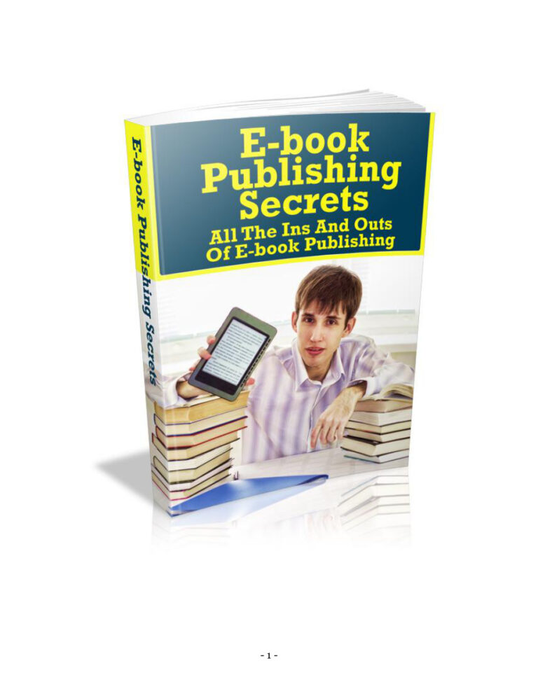 E-book Publishing Secrets PDF Download – Unknown Author