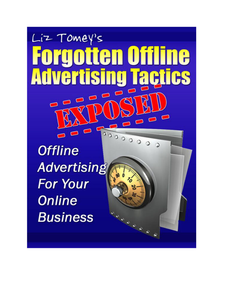 Liz Tomey’s Forgotten Offline Advertising Tactics PDF Download – Liz Tomey