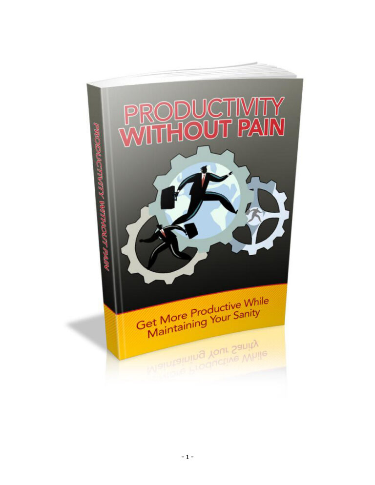 Productivity Without Pain PDF Download – Unknown Author
