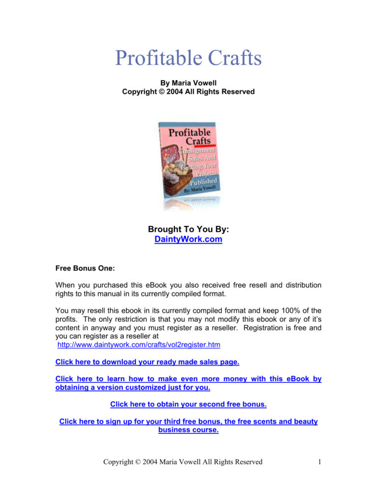Profitable Crafts 2 PDF Download – Unknown Author
