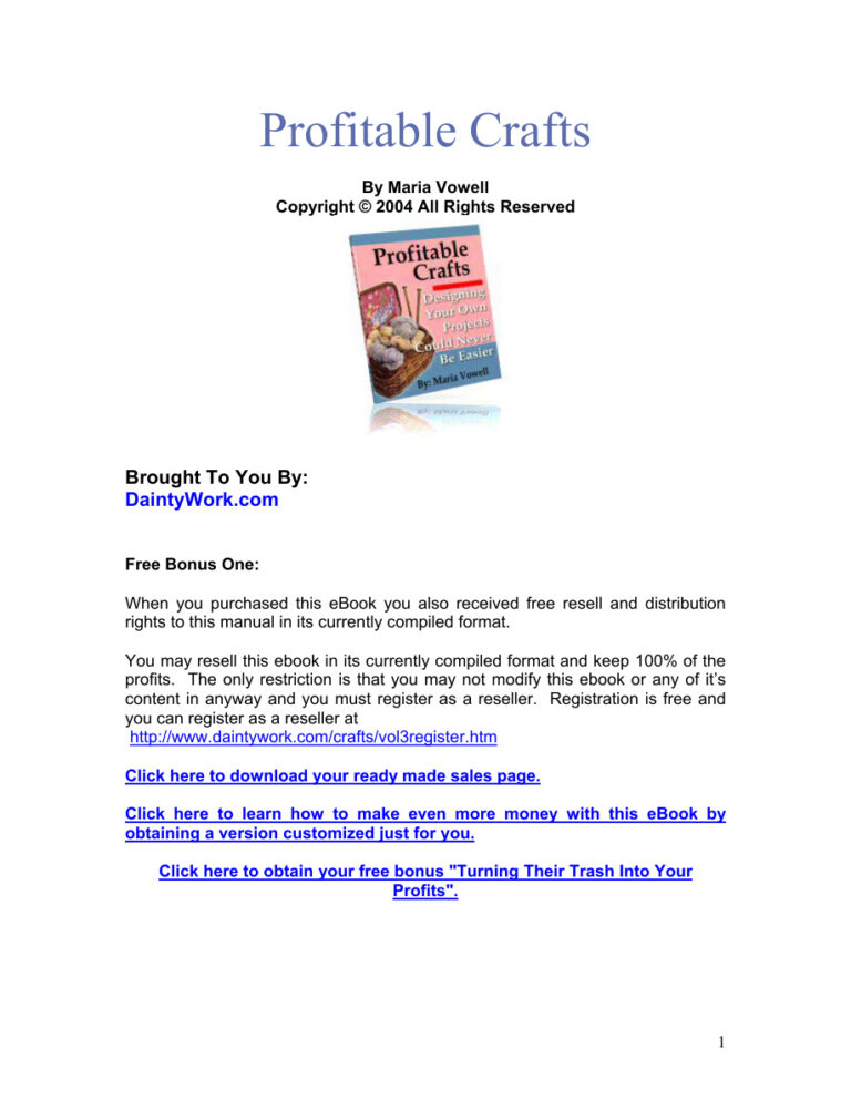 Profitable Crafts 3 PDF Download – Unknown Author