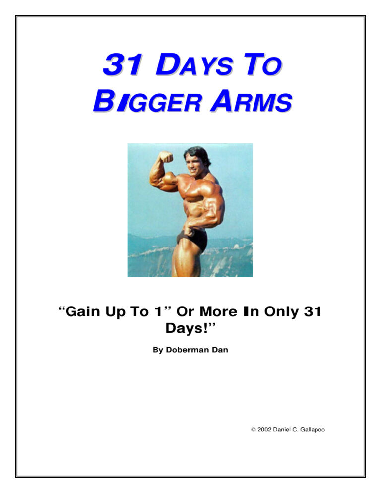 31 Days to Bigger Arms PDF Download – Unknown Author