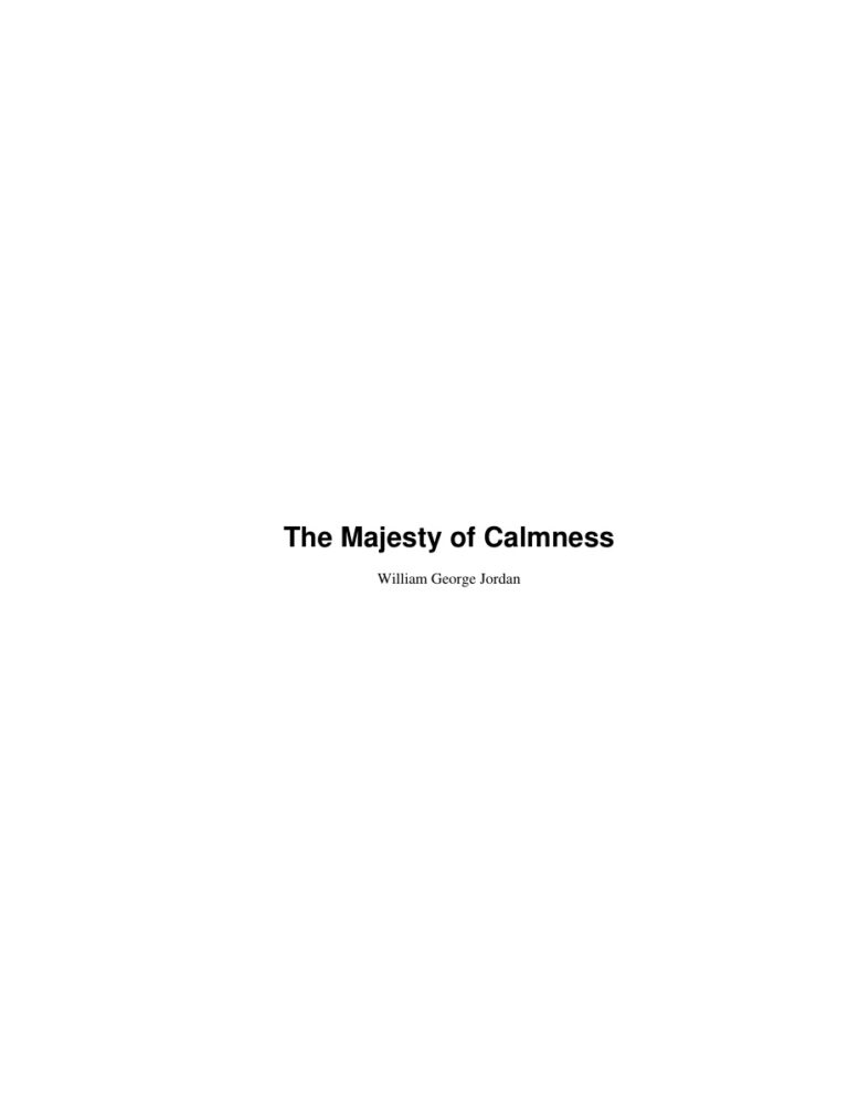 Majesty of Calmness PDF Download – William George Jordan