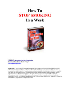633615e54b355 how to stop smoking in a week Kitap Kapağı