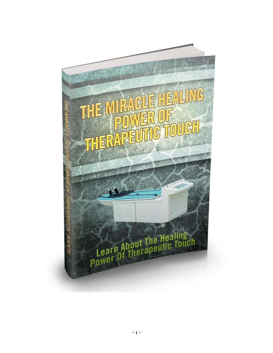 The Miracle Healing Power of Therapeutic Touch PDF Download