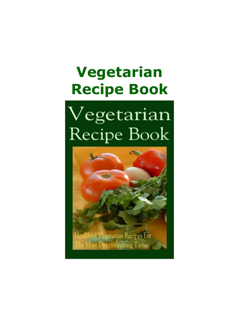 Vegetarian Recipe Book PDF Download – Unknown Author