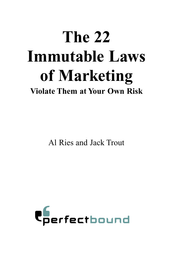 Immutable Laws of Marketing PDF Download – Al Ries and Jack Trout