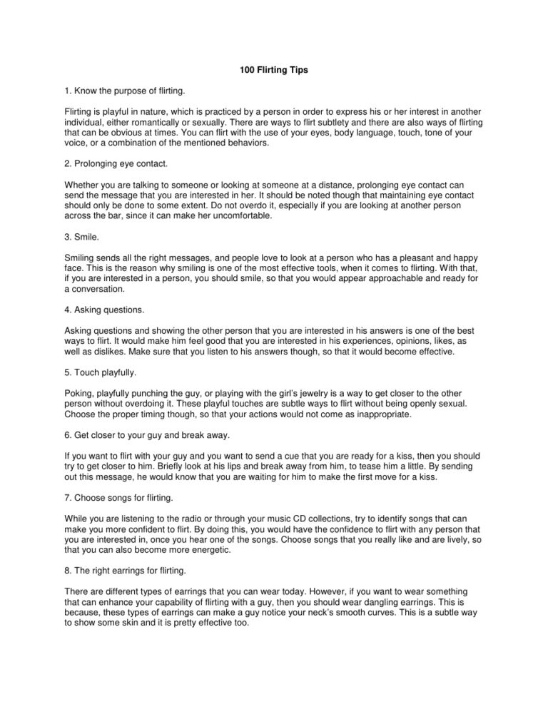 100 Flirting Tips PDF Download – Unknown Author