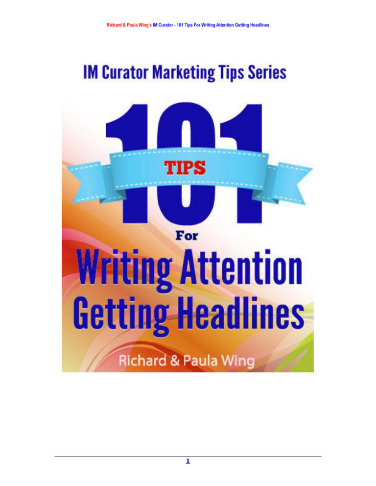 101 Tips for Writing Attention Getting Headlines PDF Download – Unknown Author