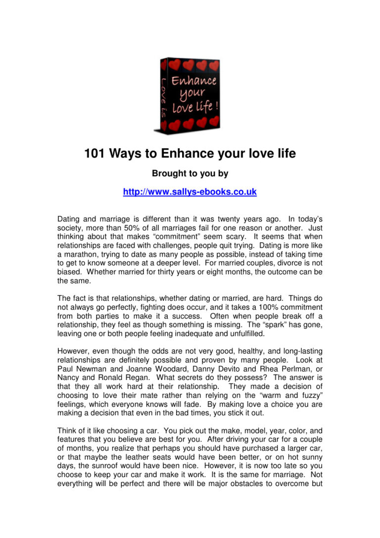101 Ways to Enhance Your Love Life PDF Download – Unknown Author