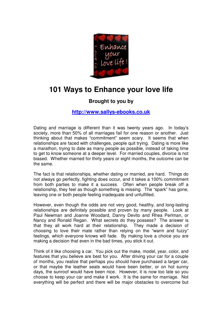 101 Ways to Enhance Your Love Life PDF Download