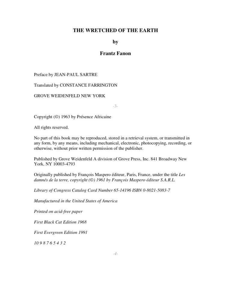The Wretched of the Earth PDF Download – Frantz Fanon