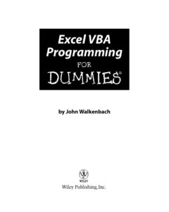 63ded081279e4 excel vba programming for dummies Kitap Kapağı