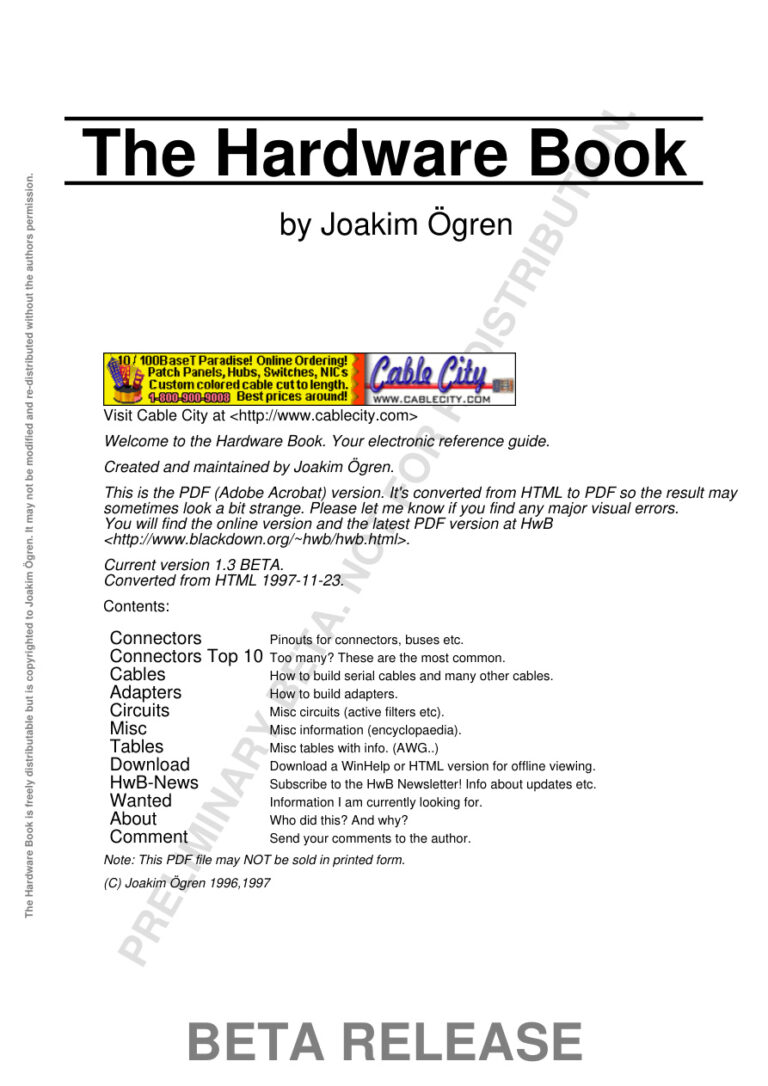 The Hardware Book PDF Download – Unknown Author