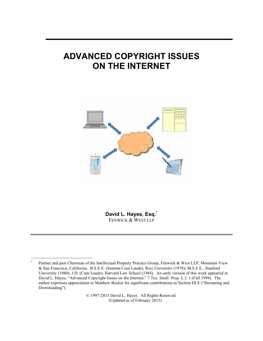 Advanced Copyright Issues on the Internet PDF Download