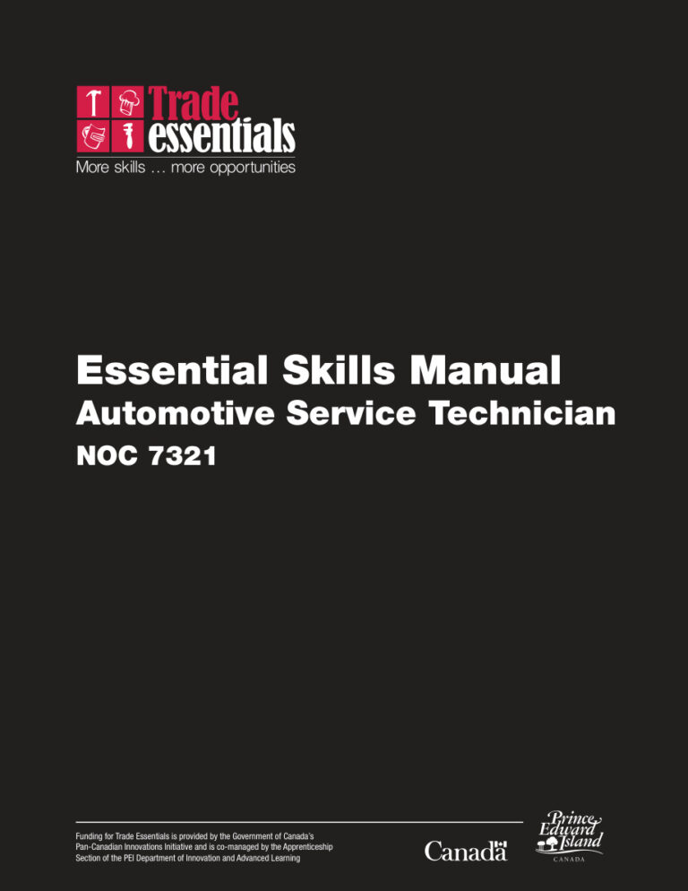 Essential Skills Manual: Automotive Service Technician PDF Download – Unknown Author
