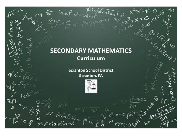 Secondary Mathematics Curriculum PDF Download – Unknown Author