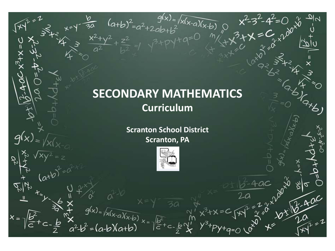 Secondary Mathematics Curriculum PDF Download