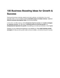 6637fd07d7ed5 100 business boosting ideas for growth success Kitap Kapağı