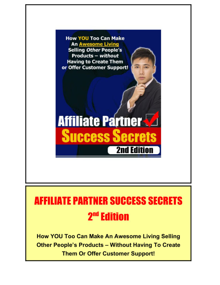 Affiliate Partner Success Secrets 2nd Edition PDF Download – Unknown Author