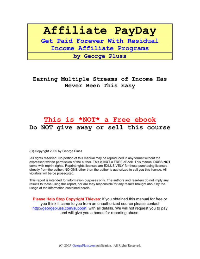 Affiliate Payday PDF Download – Unknown Author