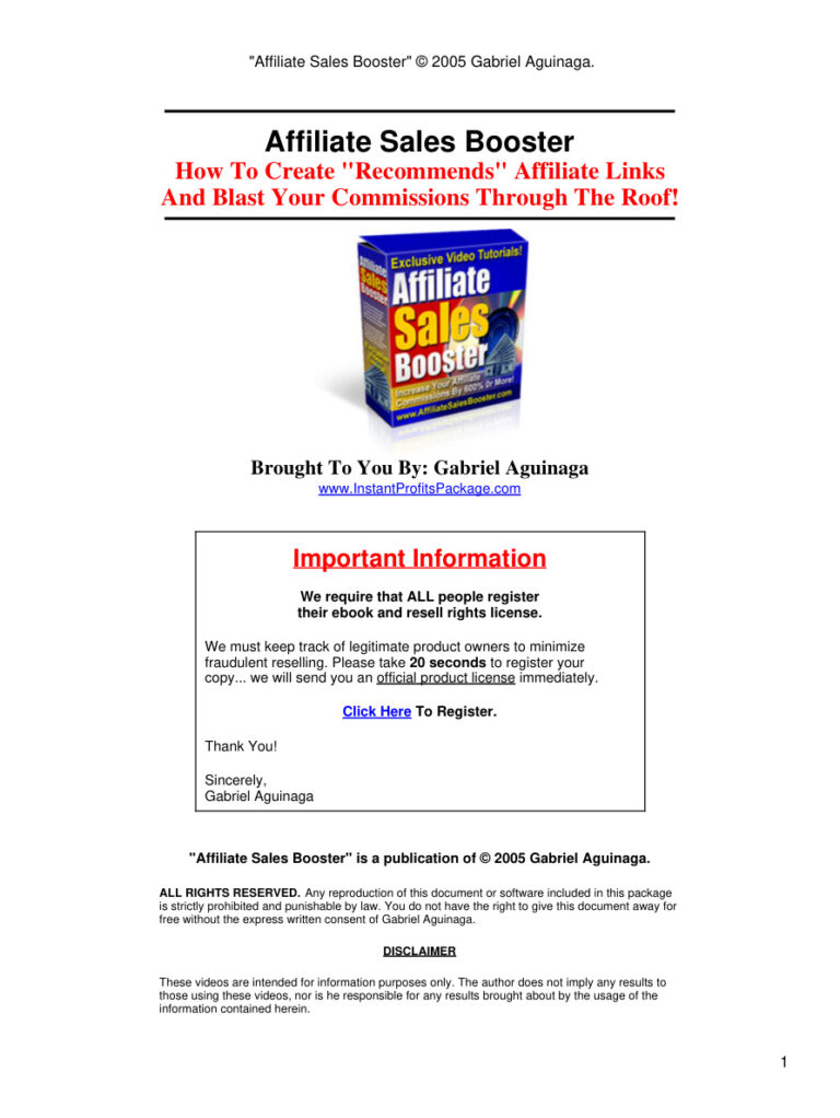 Affiliate Sales Booster PDF Download – Unknown Author