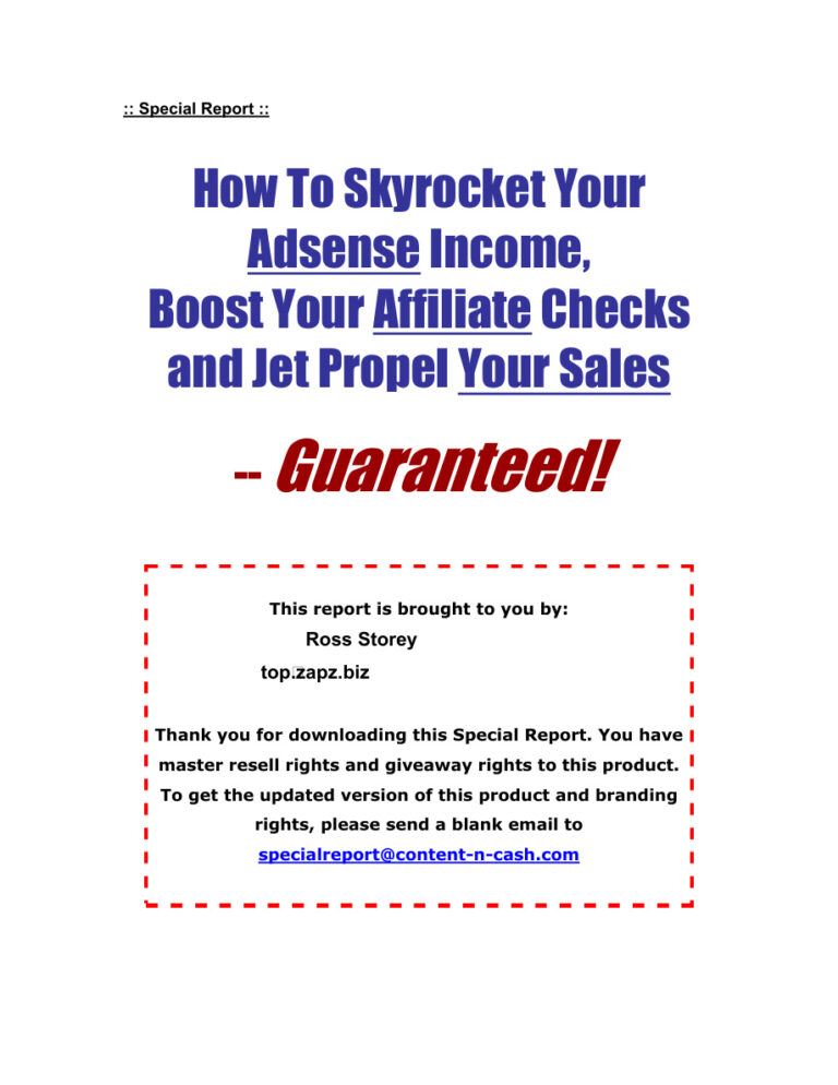 Content N Cash Report PDF Download – Unknown Author