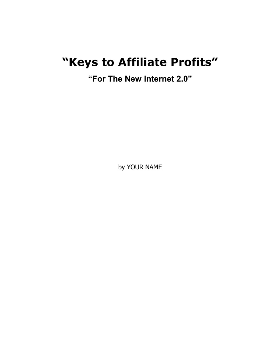 Keys to Affiliate Profits PDF Download