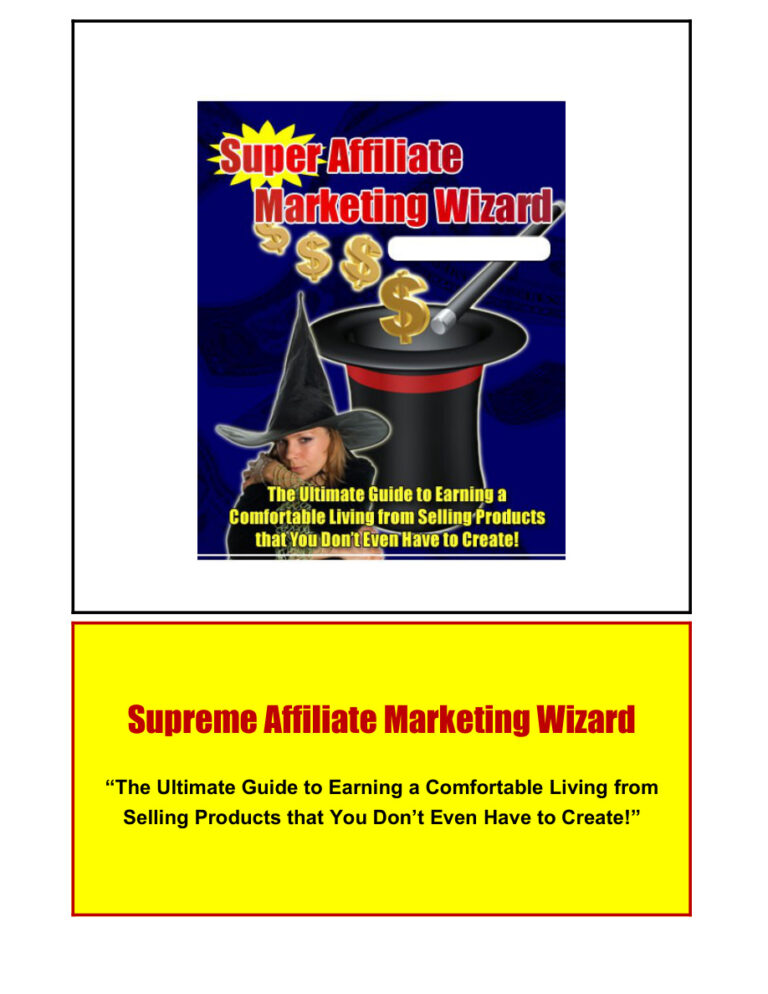 Supreme Affiliate Marketing Wizard PDF Download – Unknown Author