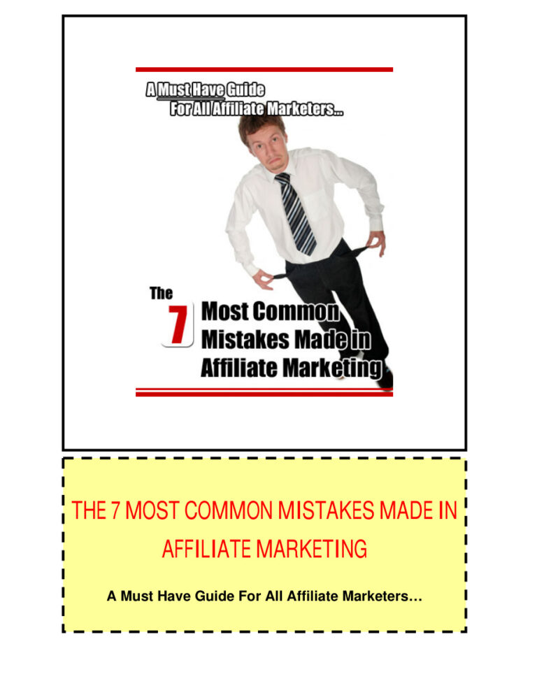The 7 Most Common Mistakes Made in Affiliate Marketing PDF Download – Unknown Author