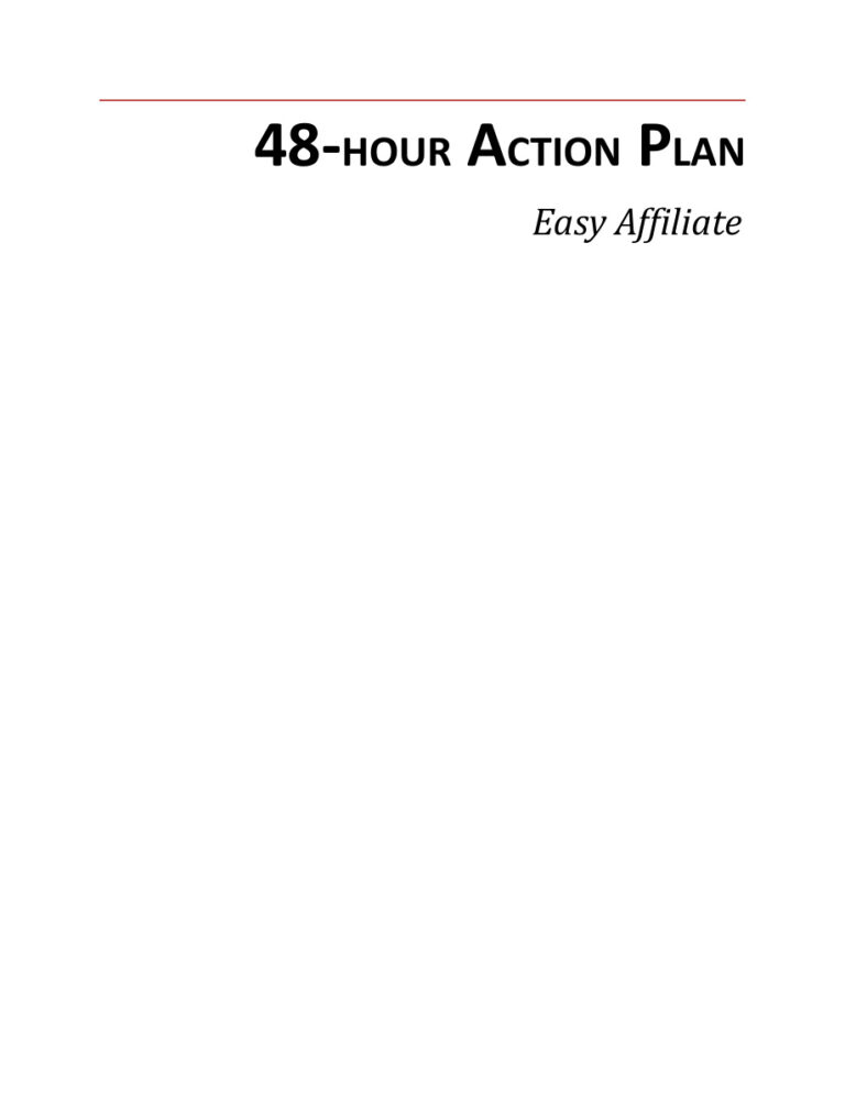 The 48-Hour Affiliate Action Plan PDF Download – Unknown Author