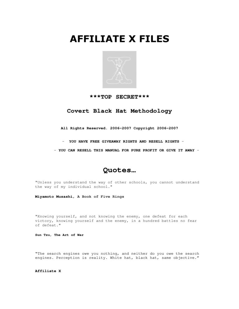 The Affiliate X-Files PDF Download – Unknown Author