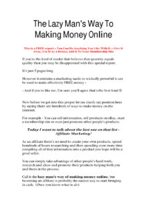 665c1ce430630 the lazy mans way to making money online Kitap Kapağı