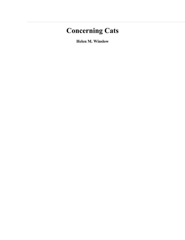 Concerning Cats PDF Download – Helen M. Winslow