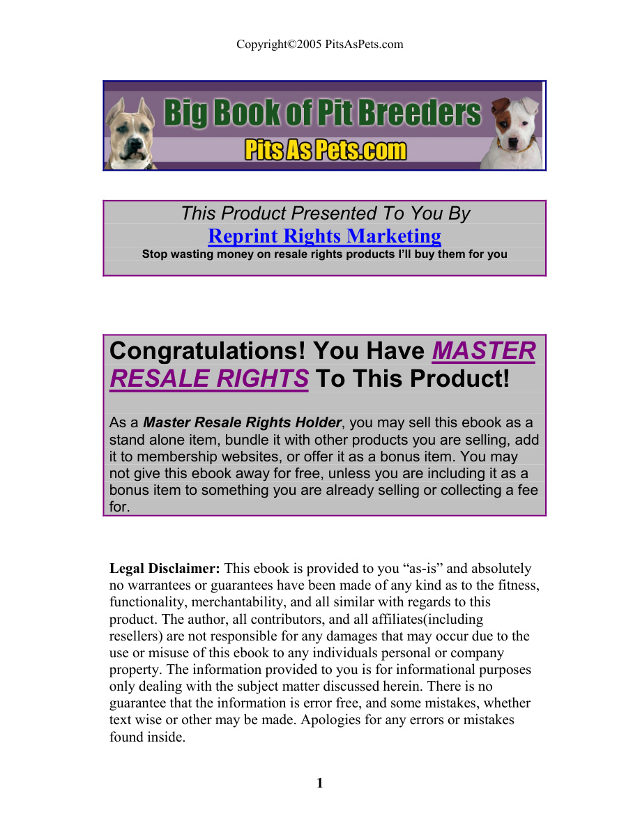 Big Book of Pit Breeders PDF Download