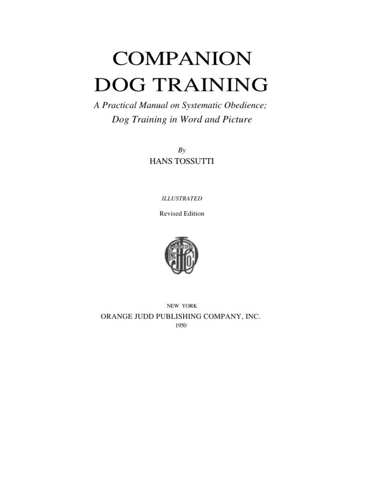 665db871539b4 companion dog training Kitap Kapağı