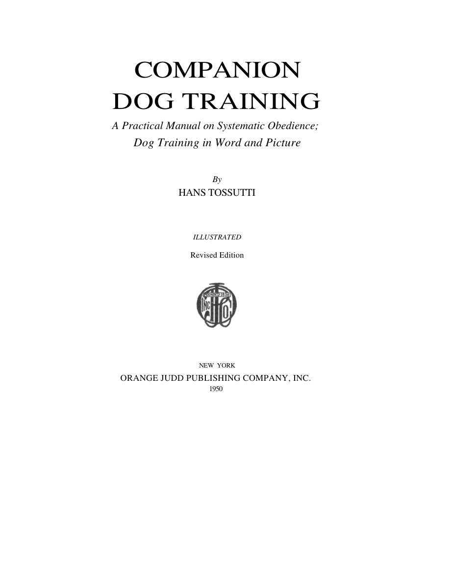 Companion Dog Training PDF Download