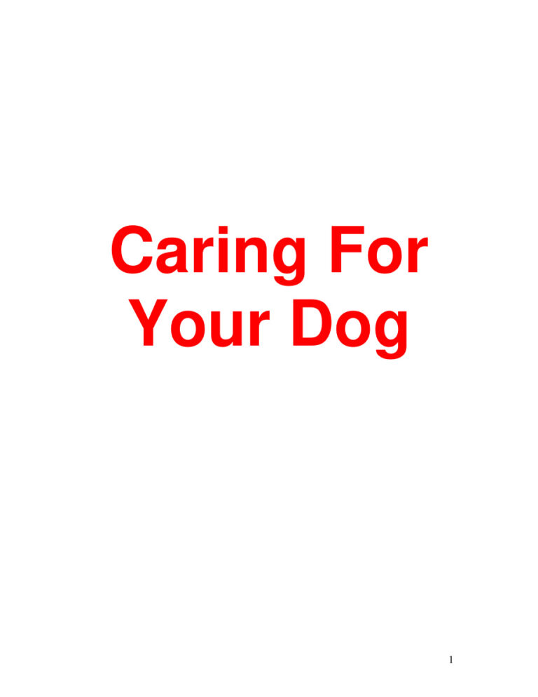 Caring for Your Dog PDF Download – Unknown Author
