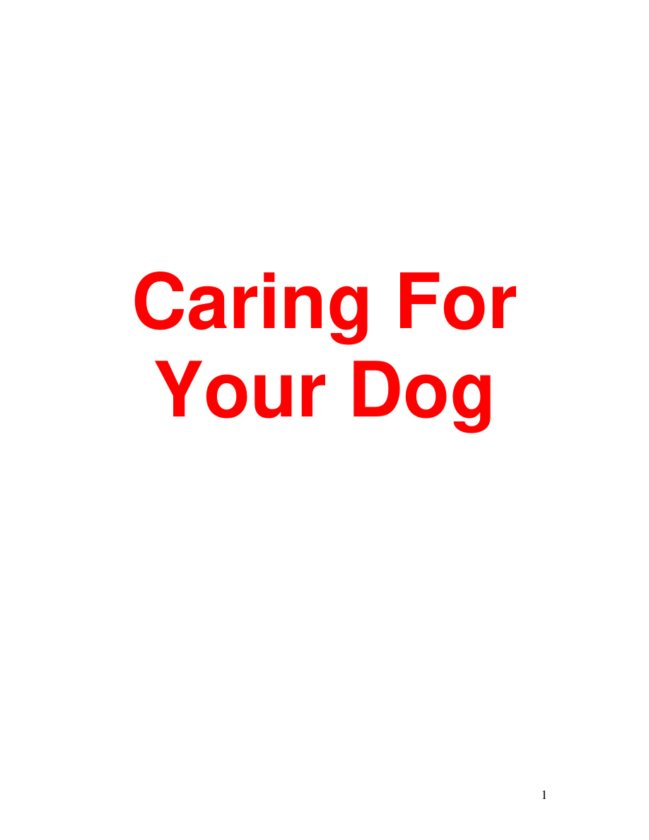 Caring for Your Dog PDF Download