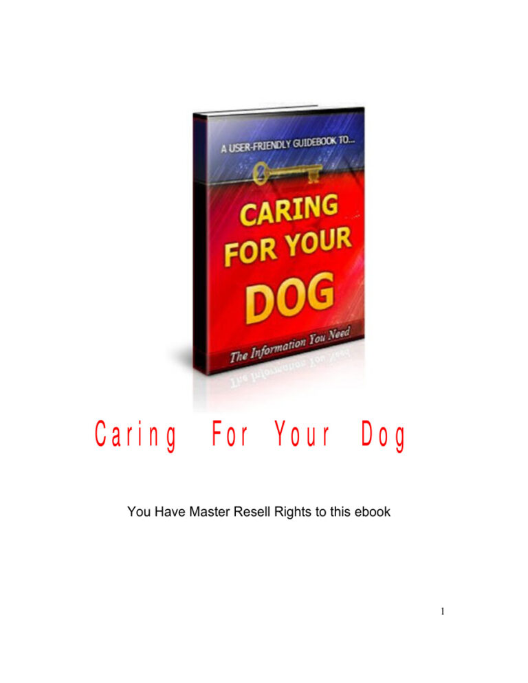 Caring for Your Dog: The Information You Need PDF Download – Unknown Author